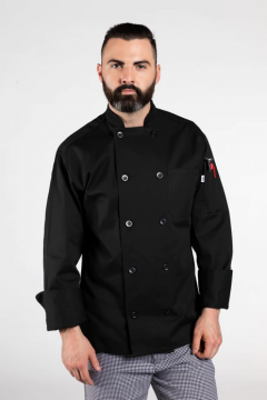 Unisex Black Chef Jacket including Whitson's Embroidered Logo